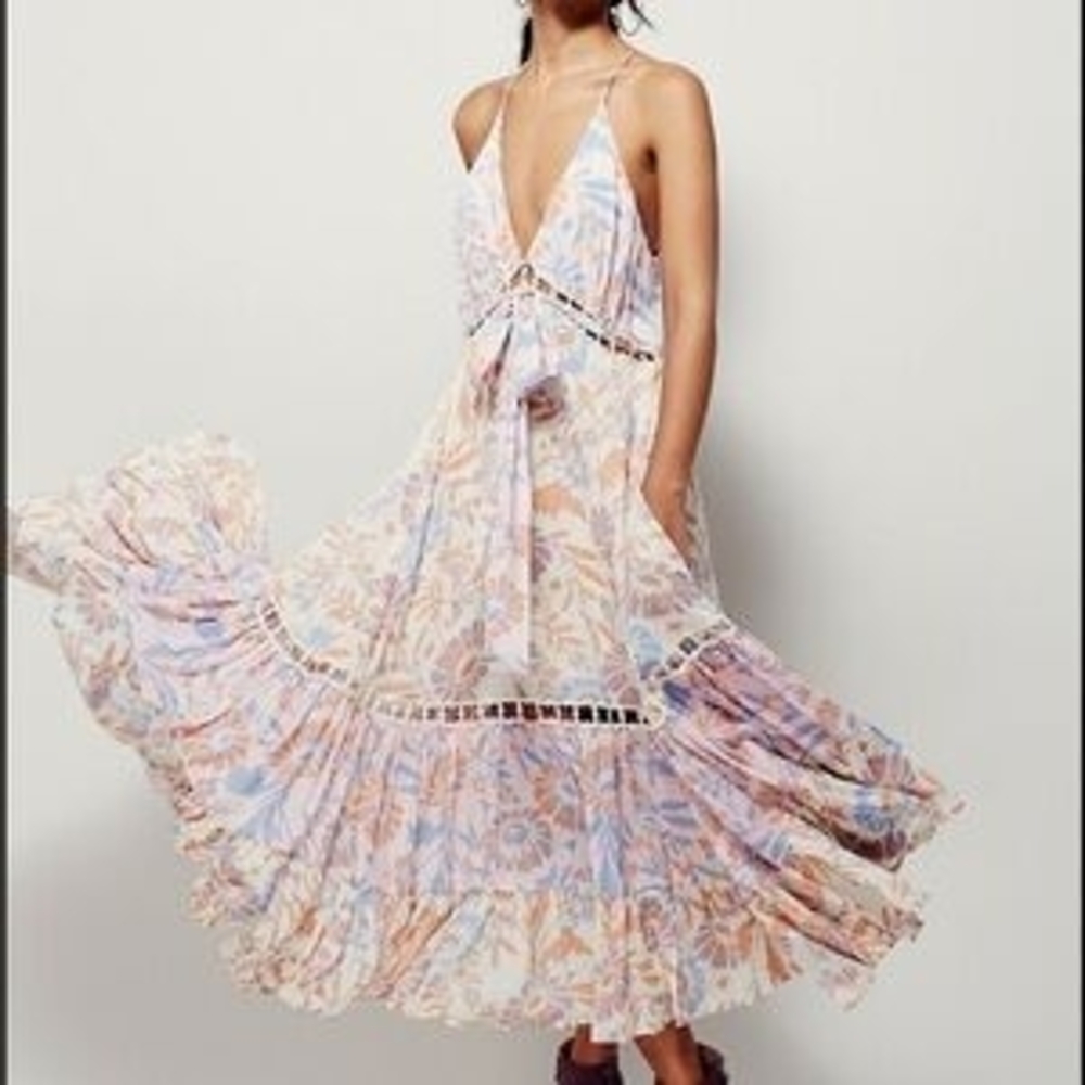 Ultra Rare Floral *Pages of Gold* Free People Dress ( S)